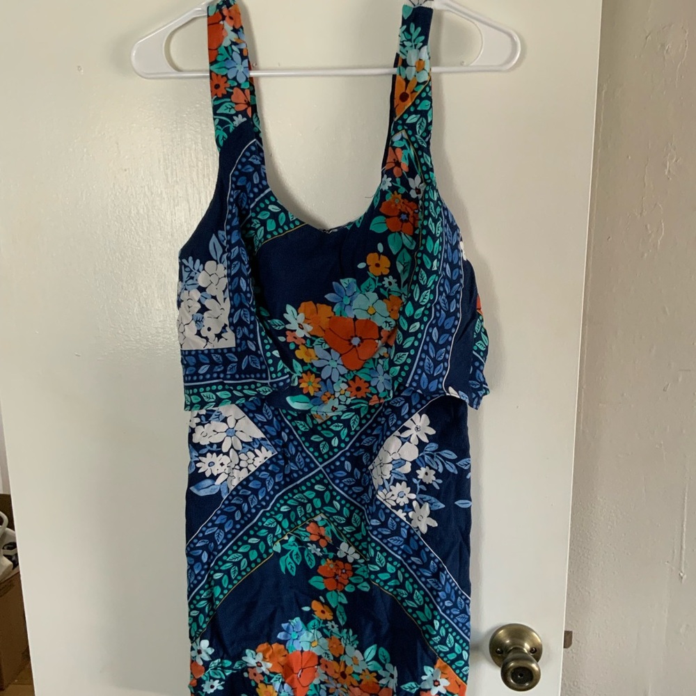 Anthropologie Maeve Blue and White Floral Dress